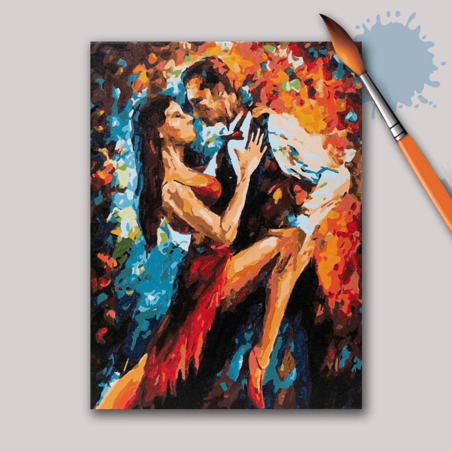 "Kiss Melody" by Leonid Afremov Paint by Numb3rs Framed Kit 30x40cm