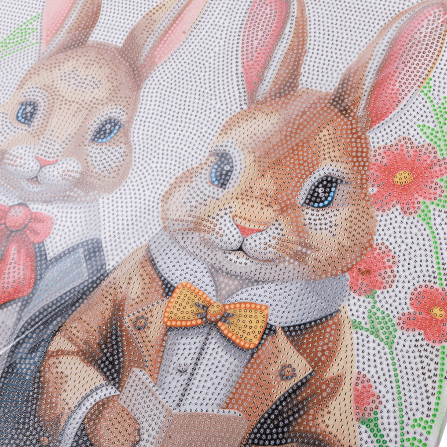 Victorian Bunnies Crystal Art Canvas Kit 40x50 3