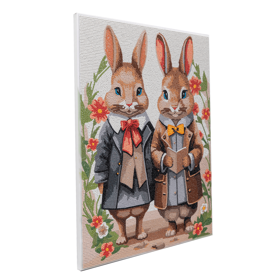 Victorian Bunnies Crystal Art Canvas Kit 40x50 4