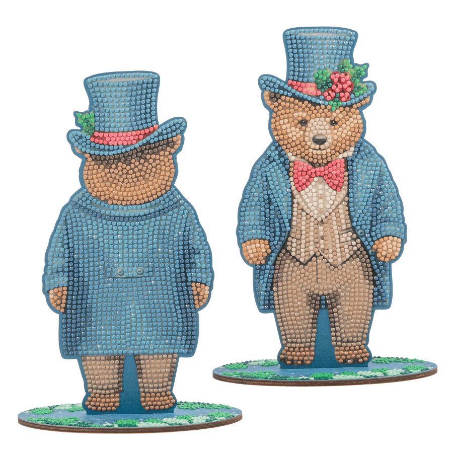Victorian Teddy Bears Crystal Art Wooden Decoration Kit mr