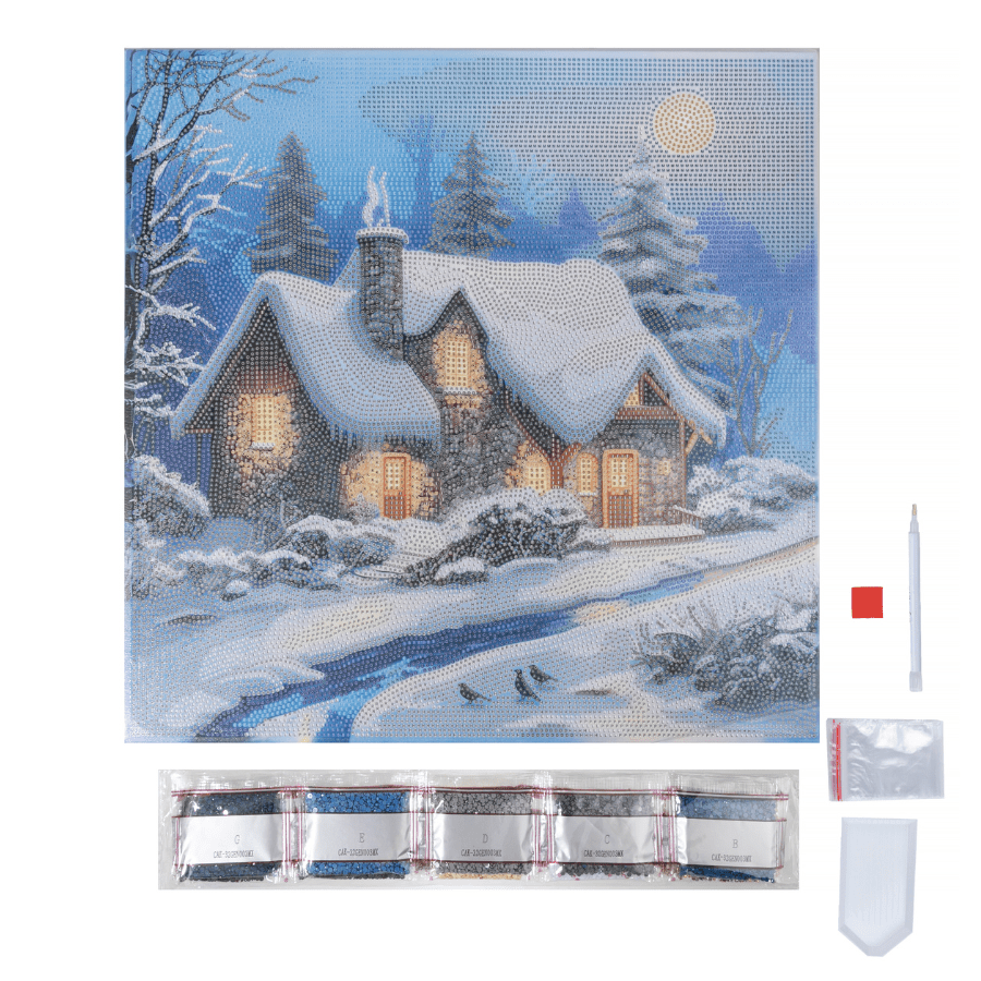 Winter Crystal Art Canvas Duo Kit 40x40cm 13