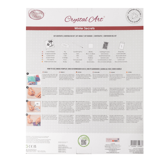 Winter Secrets Crystal Art Framed Canvas Kit 40x50 back