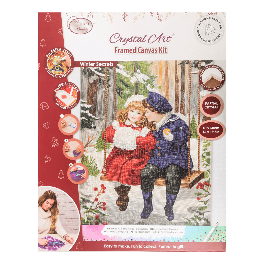 Winter Secrets Crystal Art Framed Canvas Kit 40x50 pack