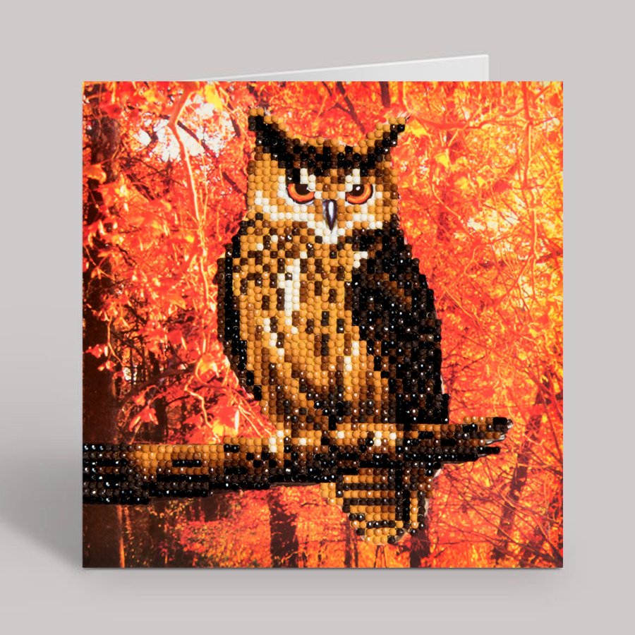 "Autumn Owl" Crystal Art Card Kit