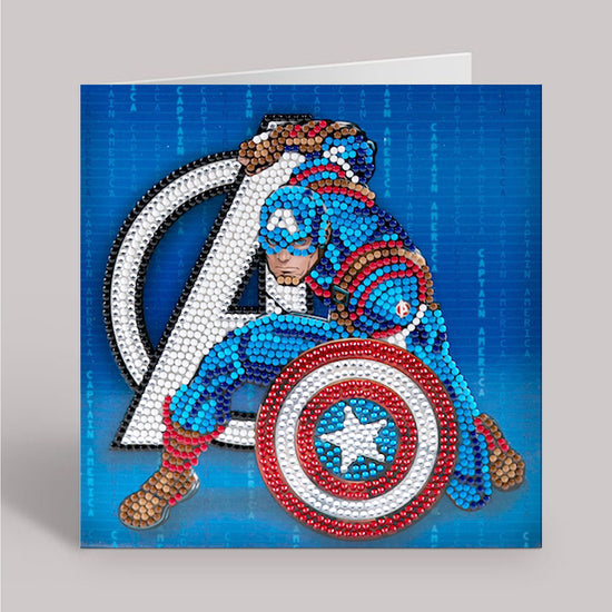 Captain America 18x18cm Crystal Art Card