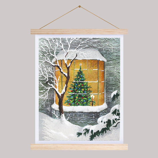 christmas tree cottage crystal art scroll