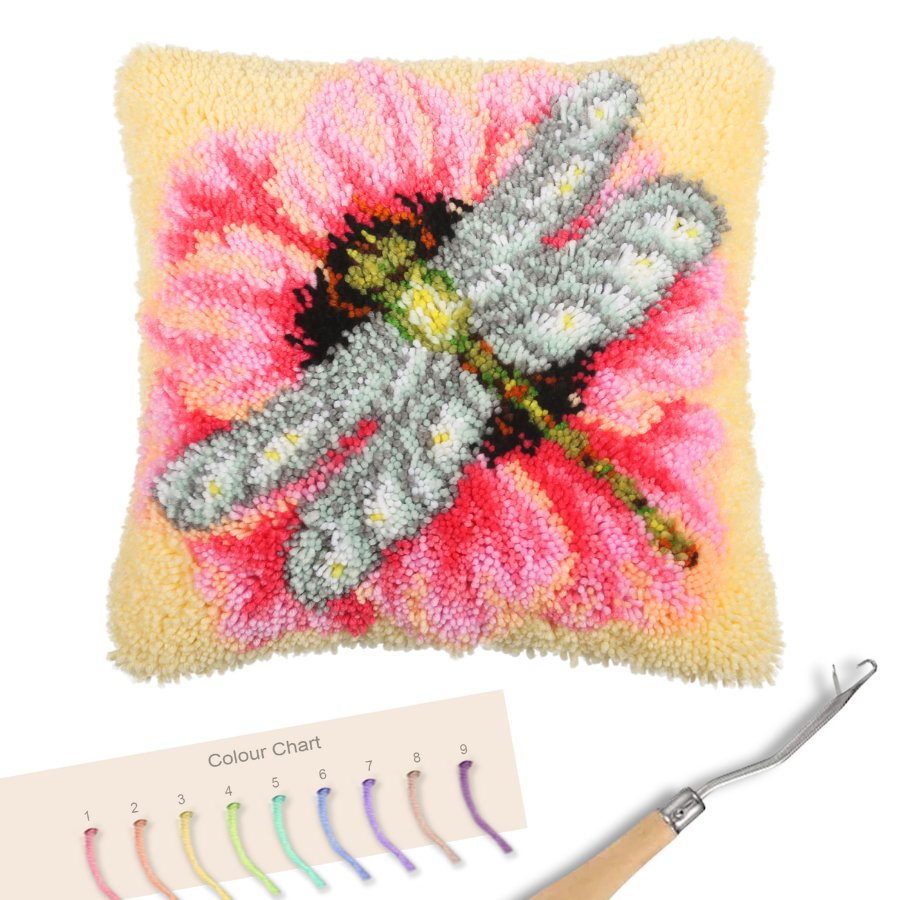 "Dragonfly" Latch Hook Cushion Kit 48*48cm