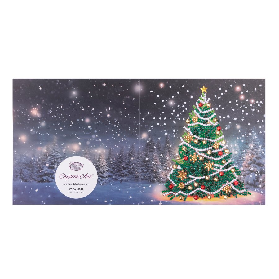 festive fir Crystal Art Card kit 18x18cm 4