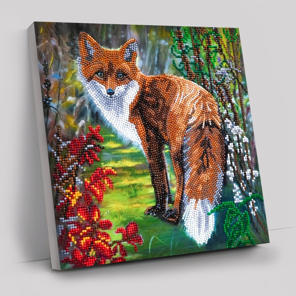 "Autumn Fox" Crystal Art Canvas 30x30cm