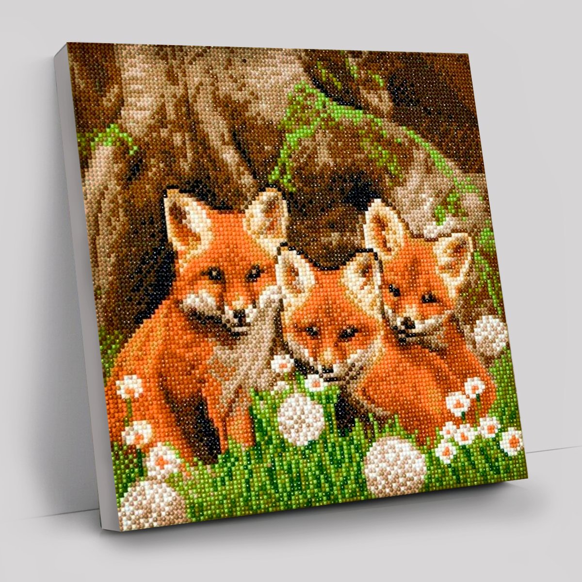 "Fox Cubs" Crystal Art Kit 30x30cm