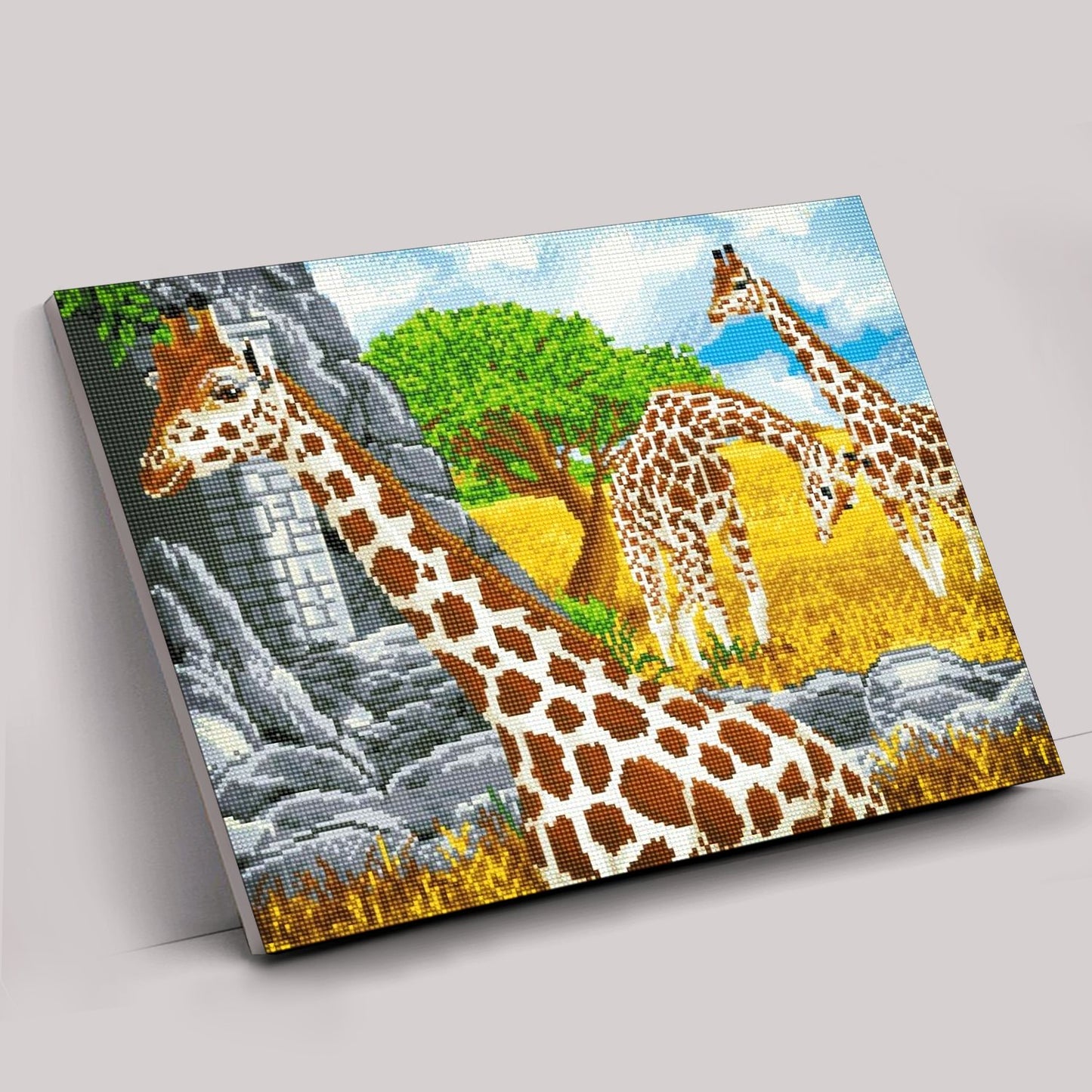 "Grazing Giraffes" Crystal Art Canvas Kit 40x50cm