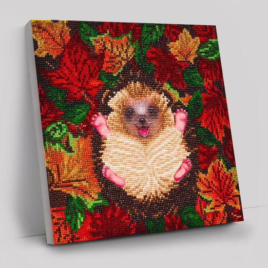 "Autumn Hedgehog" Crystal Art Canvas Kit 30x30cm