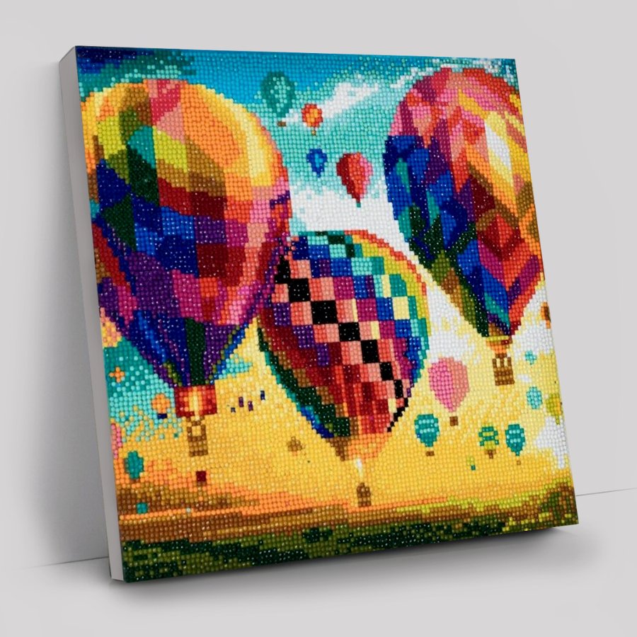 "Hot Air Balloons" Framed Crystal Art Kit 30x30cm