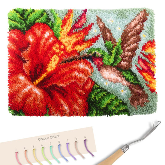 "Hummingbird" Latch Hook Rug Kit 48*64cm