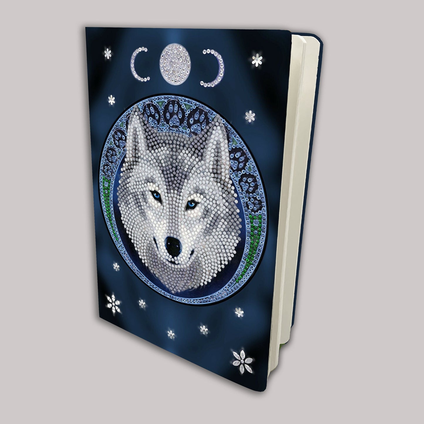 lunar wolf Crystal Art Notebook