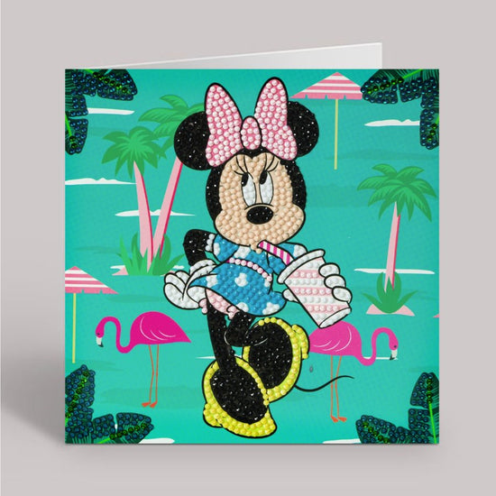 minnie on holiday Crystal Art Card