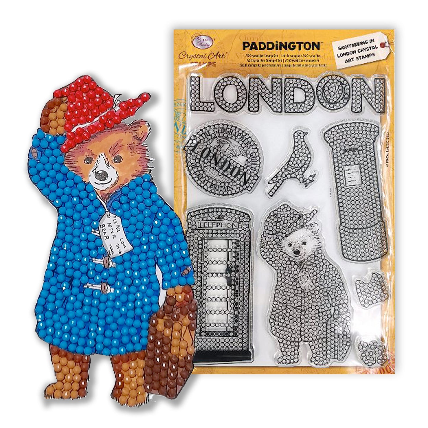 "Paddington Bear Sightseeing in London" Crystal Art A5 Stamp Set
