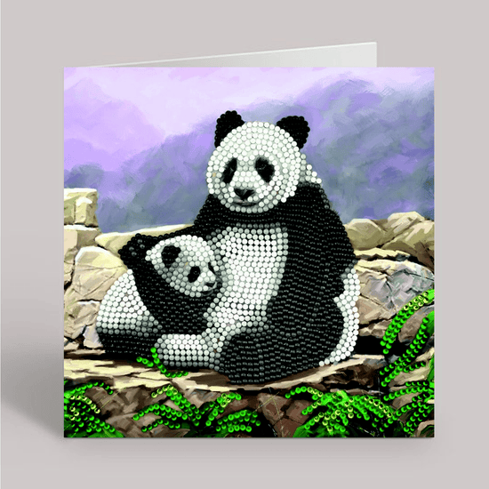 Panda Crystal Art Card 18x18cm