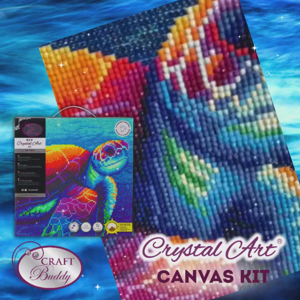 Sea Turtle Crystal Art Canvas Rachel Froud 30x30cm