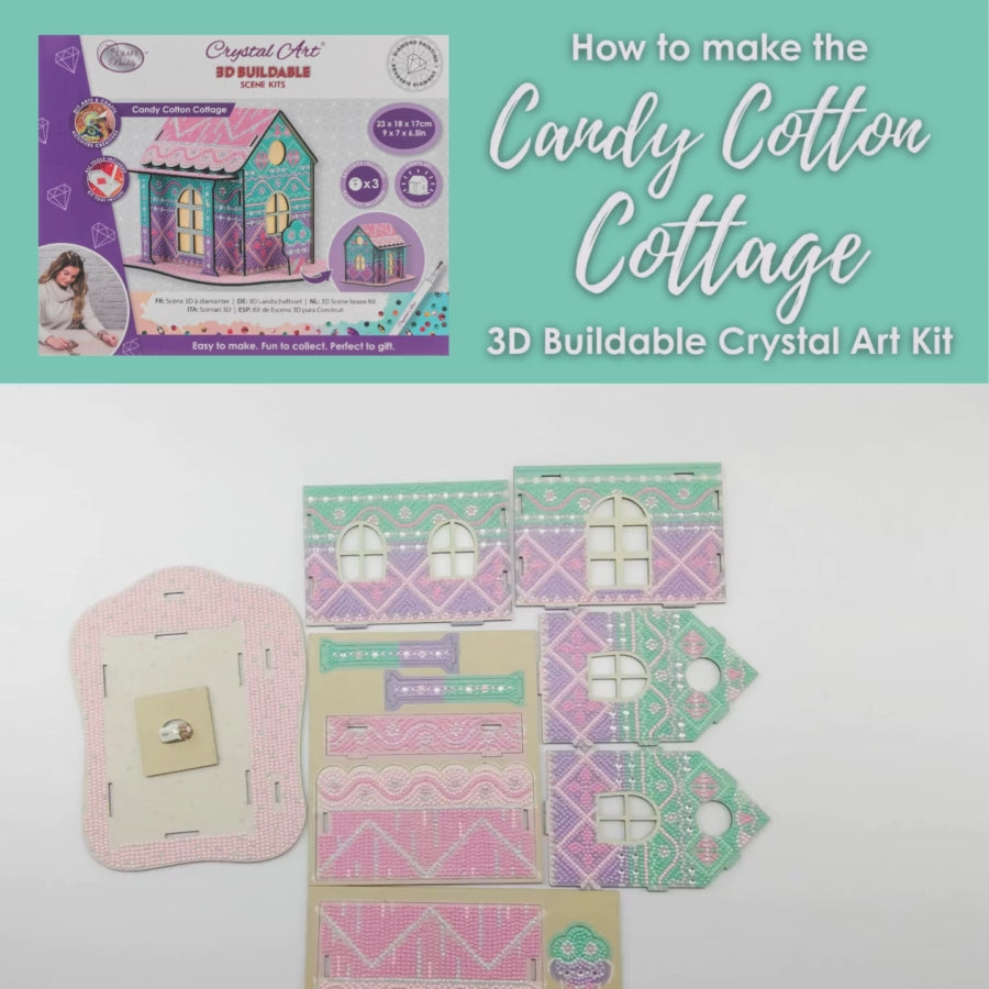 Candy Cotton Cottage 3D Crystal Art LED Buildable Scene Kit