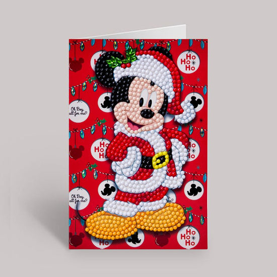 santa mickey crystal art card