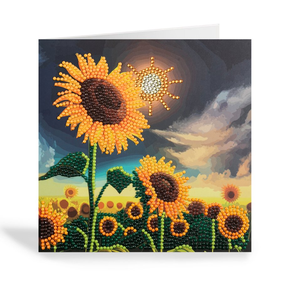 sunflowers crystal art card 1