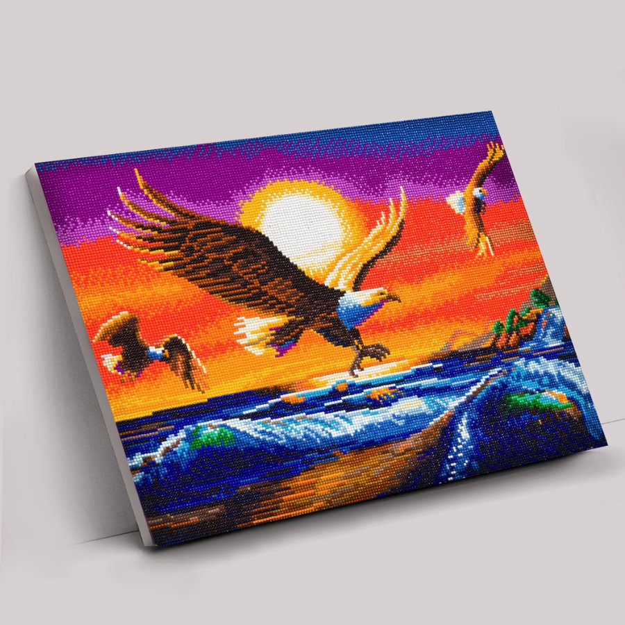 "Sunset Eagles" Crystal Art Canvas Kit 40x50cm