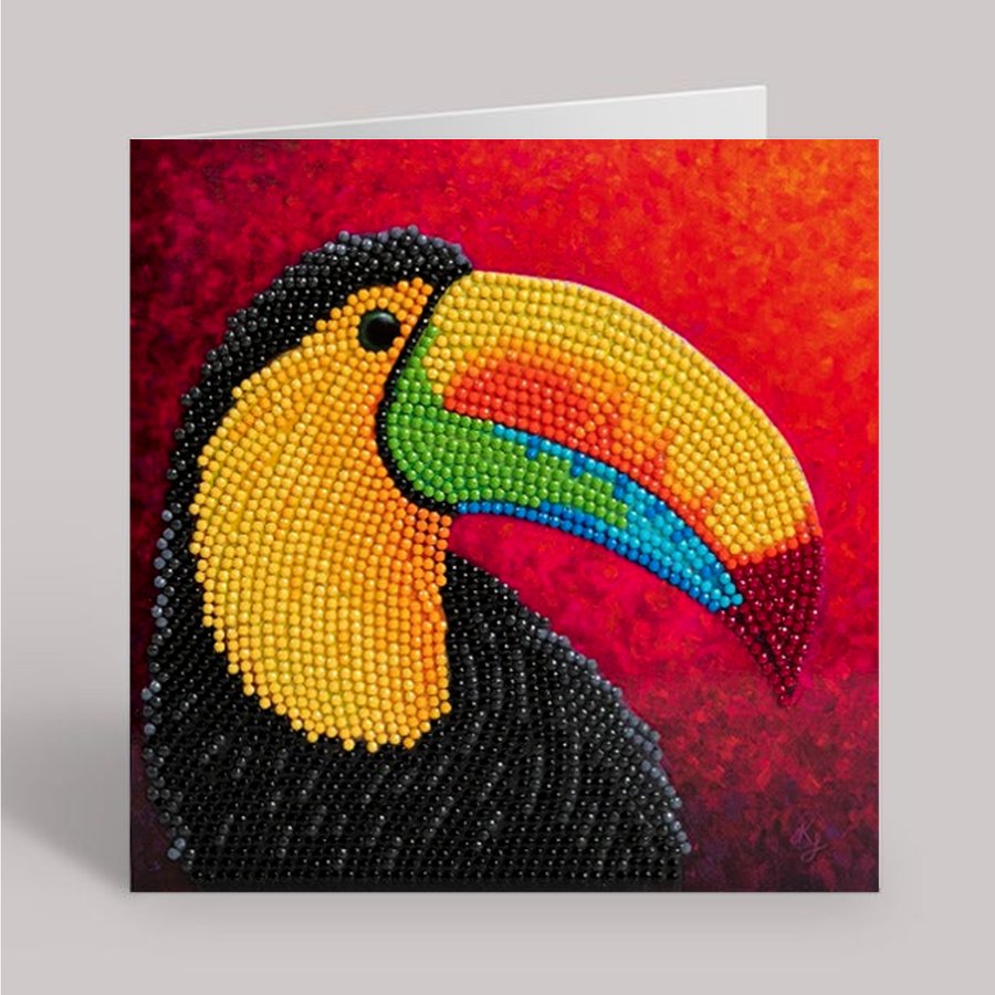 tropical toucan froud Crystal Art Card