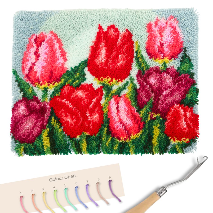 "Tulips" Latch Hook Rug Kit 45*60cm