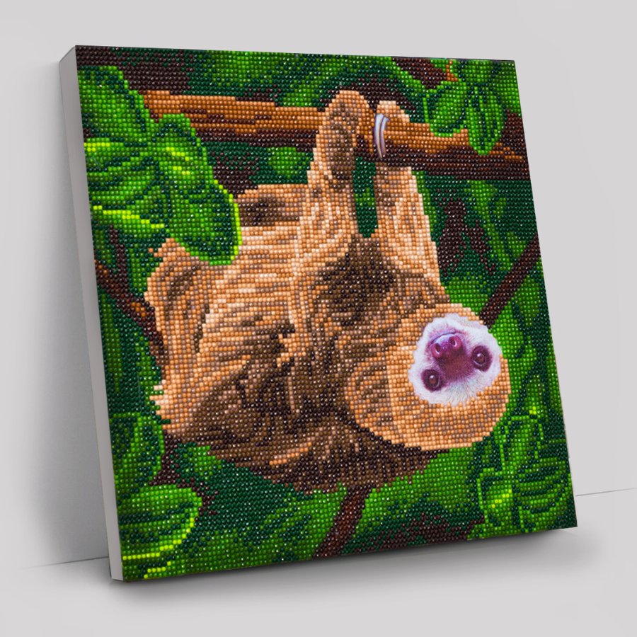 "Two Toed Sloth" Crystal Art Canvas Kit 30x30cm