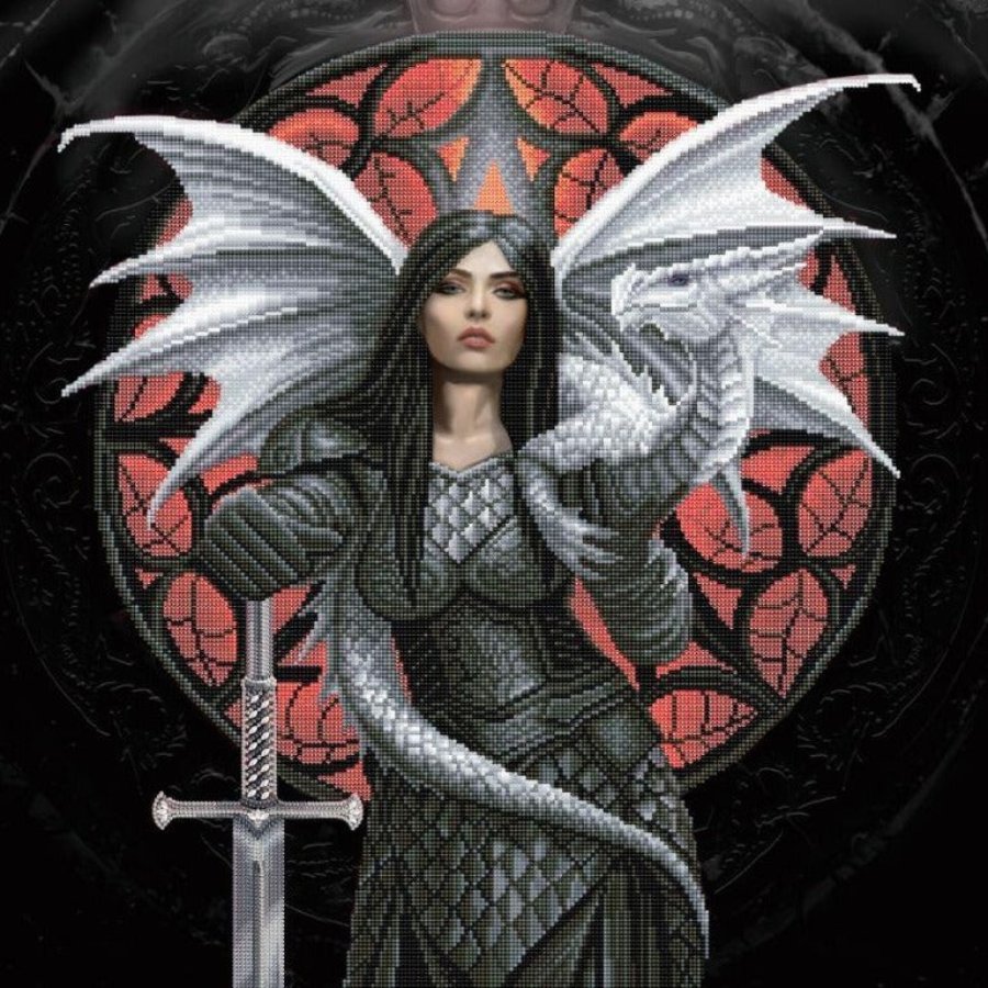 "Valour" Crystal Art Canvas by Anne Stokes 70x70cm