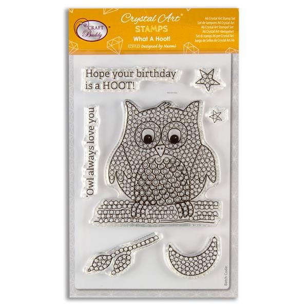 What a hoot crystal art a6 stamp set