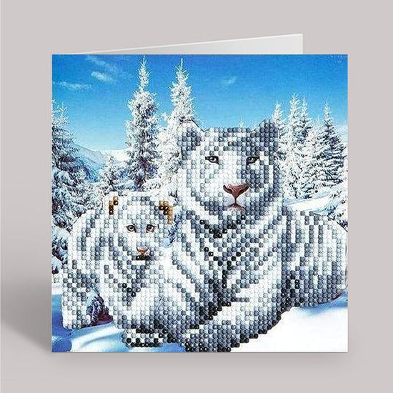 "Snowy White Tigers" Crystal Card Kit