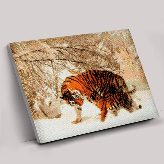 "Winter Tigers" Crystal Art Canvas Kit 40x50cm