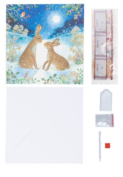 Midnight Hares Crystal Art Card - Contents