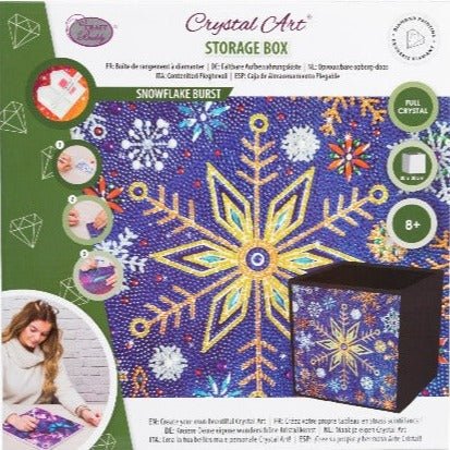 "Snowflake Burst" Crystal Art Folding Storage Box 30x30cm Front Packaging