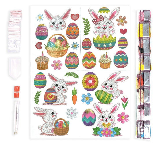 "Easter" Crystal Art Home Décor Decals set of 4