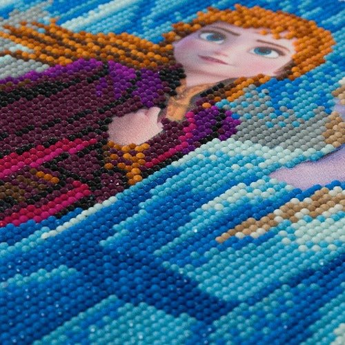 "Elsa, Anna & Olaf" Crystal Art Kit 30x30cm Close Up