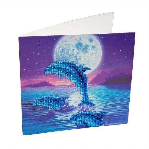 "Moonlight Dolphins" Crystal Card Kit