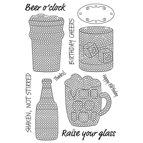 Craft Buddy Crystal Art Stamp Sets - Beer O'Clock - CCST13