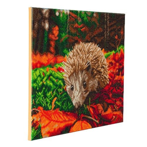 Hedgehog crystal art canvas side view