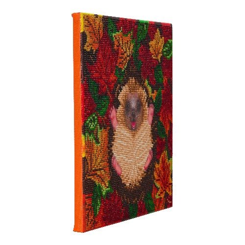 Autumn hedgehog crystal art canvas kit side view