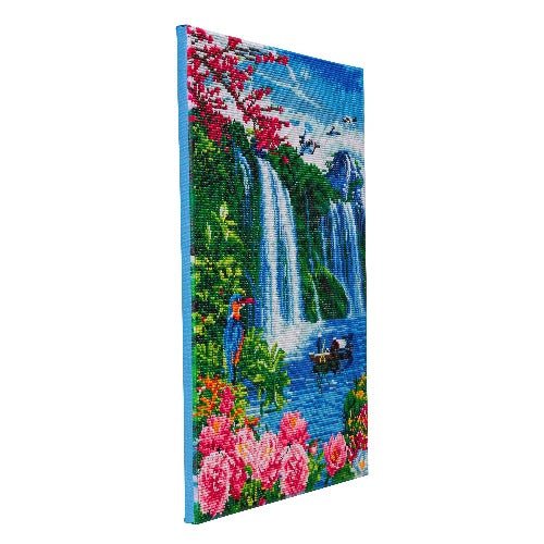 Wonderfall waterfall crystal art canvas kit side view