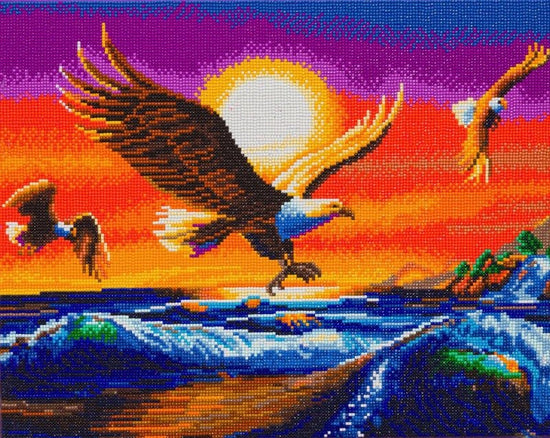 Sunset eagles crystal art canvas kit