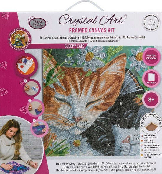 Sleepy cats crystal art kit front packaging