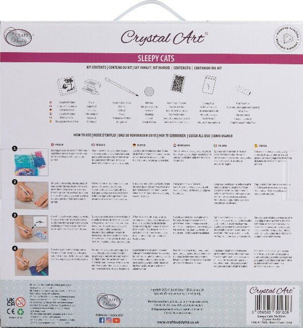 Sleepy cats crystal art kit back packaging