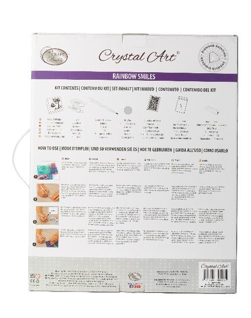 "Rainbow Smiles" (special crystals) Crystal Art Kit 40x50cm Back Packaging 