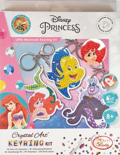 "Little Mermaid" Crystal Art Keyring Set