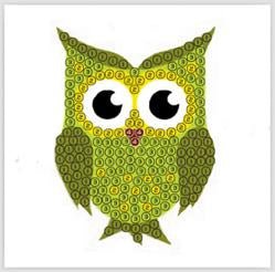 "Green Owl" Crystal Art Motifs (With tools)
