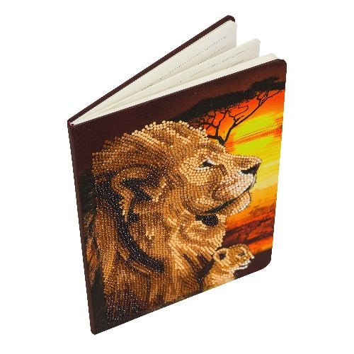 "Lions of the Savannah" Crystal Art Notebook